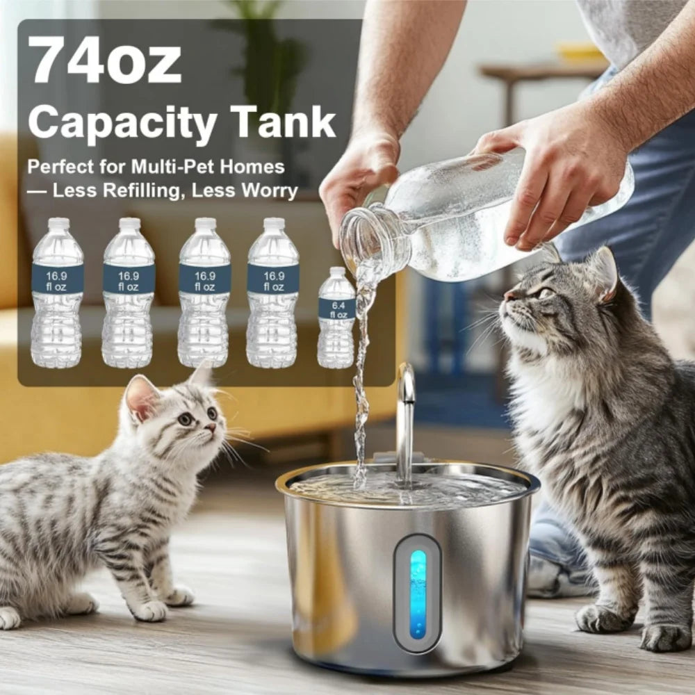 AquaFlow™ - Fontana Automatica Silenziosa con Luce LED e Filtro per Animali