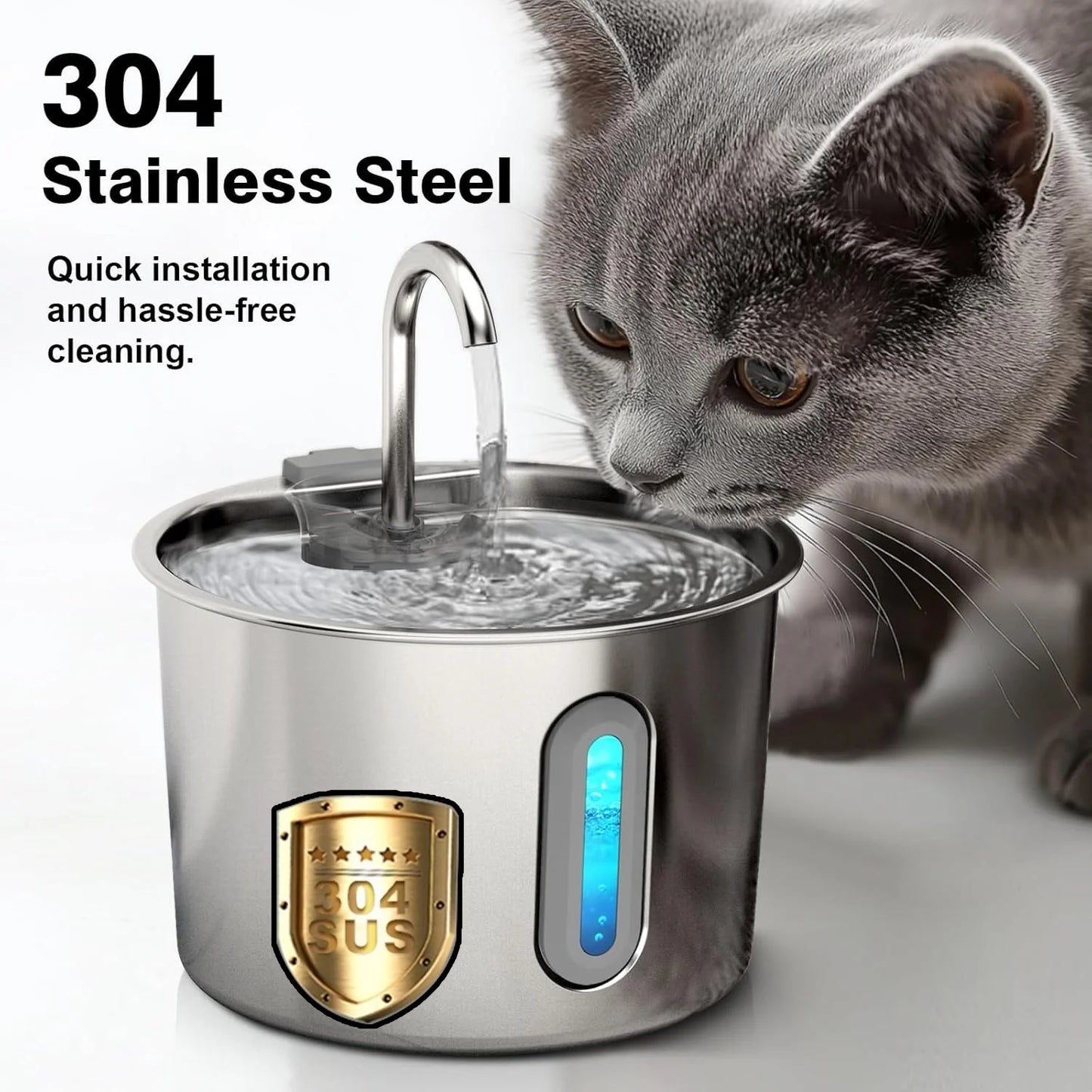 AquaFlow™ - Fontana Automatica Silenziosa con Luce LED e Filtro per Animali