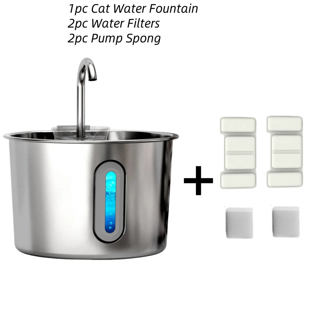 AquaFlow™ - Fontana Automatica Silenziosa con Luce LED e Filtro per Animali