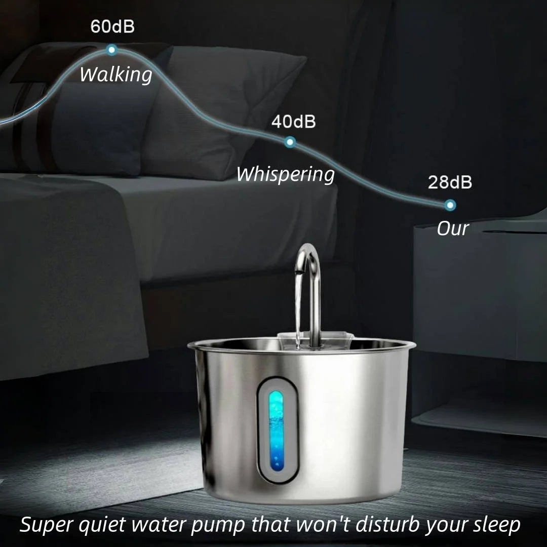 AquaFlow™ - Fontana Automatica Silenziosa con Luce LED e Filtro per Animali